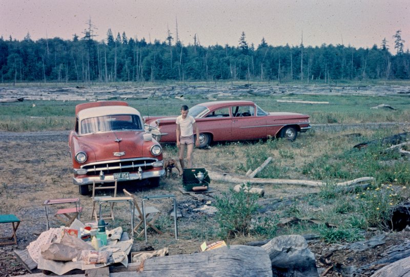 Two Cars and a Shoreline Picnic