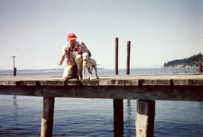 Man and Dog on the Dock