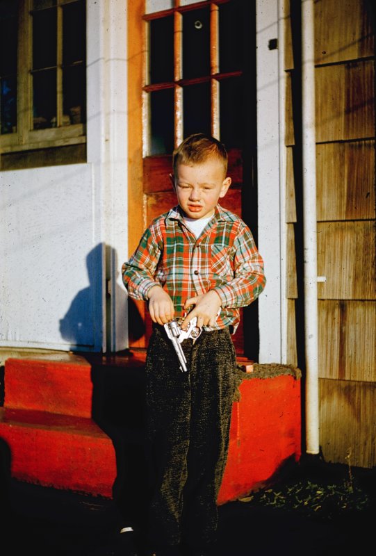 Cowboy on the Steps