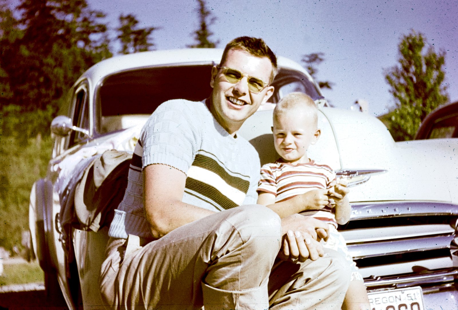 Father and Son by the Car