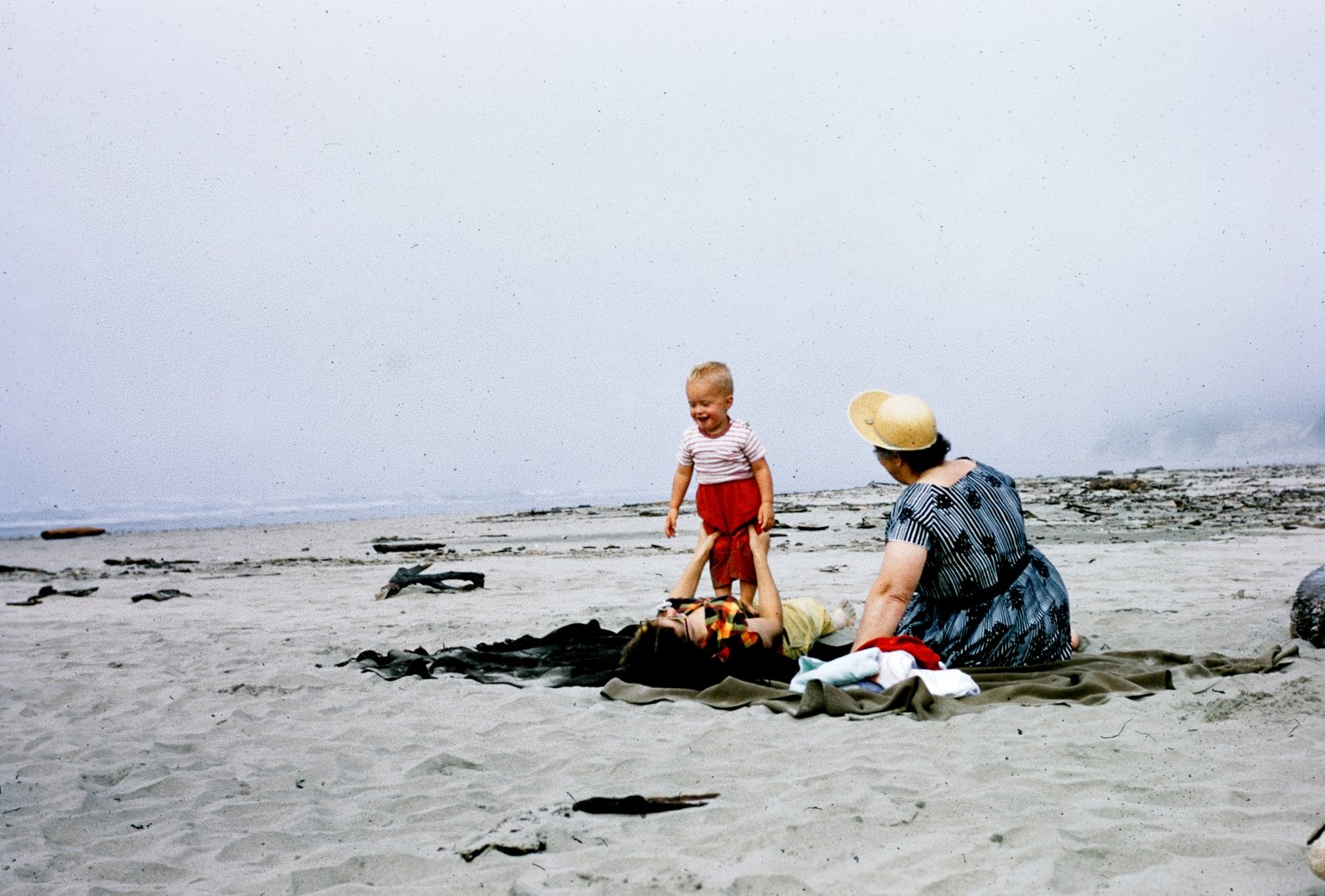 Toddler and Grandmother on the Sand