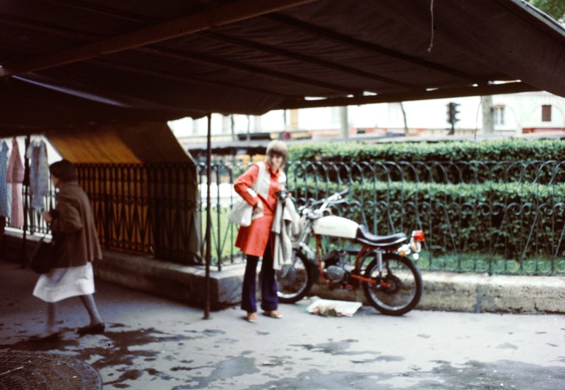 Under the Kiosk Awning