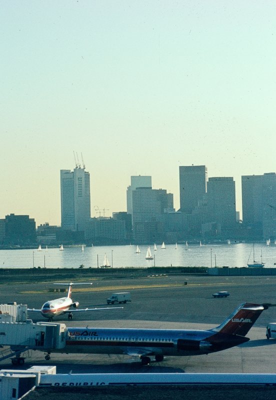 Boston Skyline from Logan