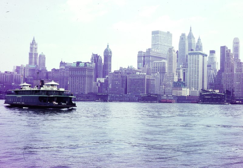 Jersey Central Ferry and Lower Manhattan Waterfront