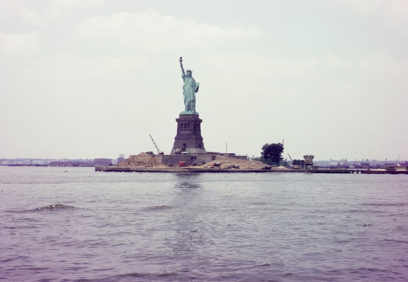 Statue of Liberty and Liberty Island Construction