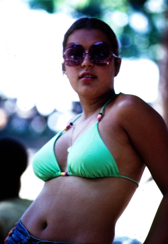 Green Bikini, Purple Shades