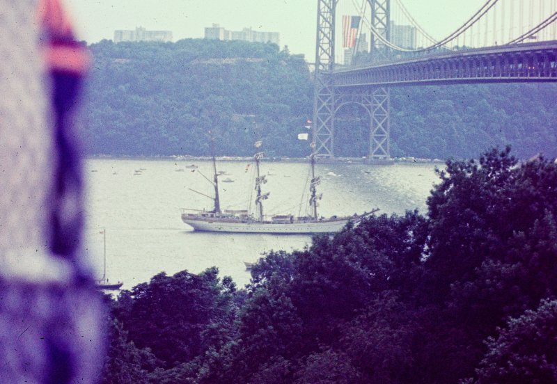 Tall Ship Under the George Washington Bridge