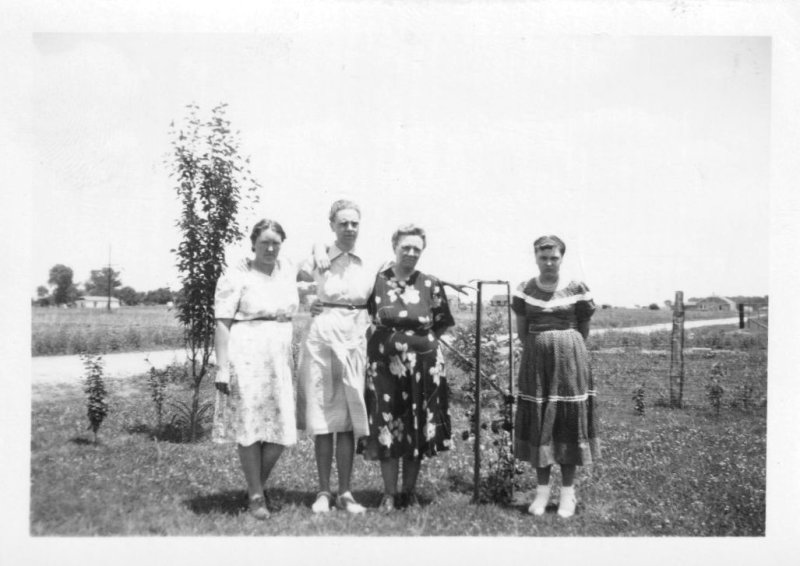 Four Women by the Rose Bush